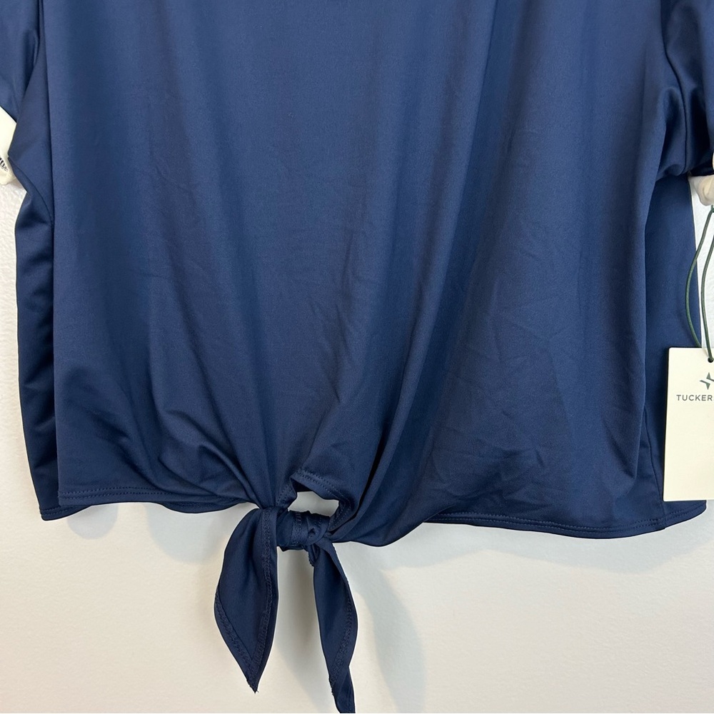 NWT Tuckernuck Sport Navy Blue Knotty Maya Tie Waist Top  Size Large - Picture 13 of 14